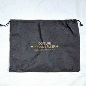 Donald J Pliner Brown Gold Logo Dust Cover Drawstring Pouch Bag